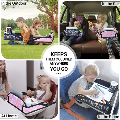 2PCS Kids Travel Tray for Toddler Car Seat