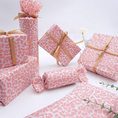 Pink Leopard Wrapping Paper 60 Sheets 20x14in uitable for Birthdays, Thanksgiving, Halloween, Christmas and Other Holidays and Party Gift Packaging. ﻿ (Pink)