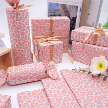 Pink Leopard Wrapping Paper 60 Sheets 20x14in uitable for Birthdays, Thanksgiving, Halloween, Christmas and Other Holidays and Party Gift Packaging. ﻿ (Pink)