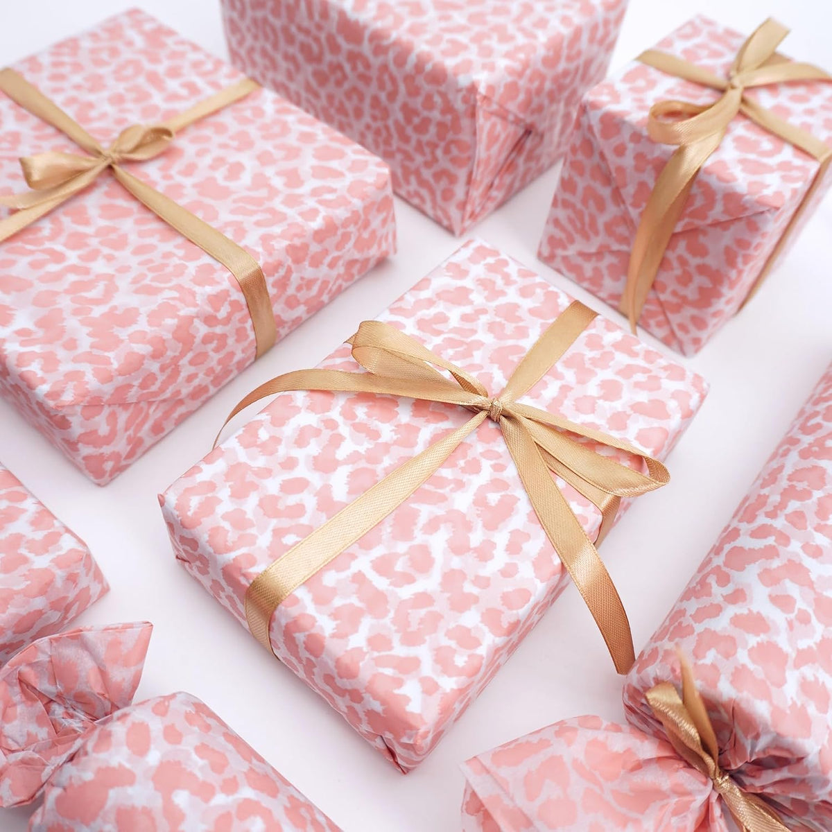 Pink Leopard Wrapping Paper 60 Sheets 20x14in uitable for Birthdays, Thanksgiving, Halloween, Christmas and Other Holidays and Party Gift Packaging. ﻿ (Pink)