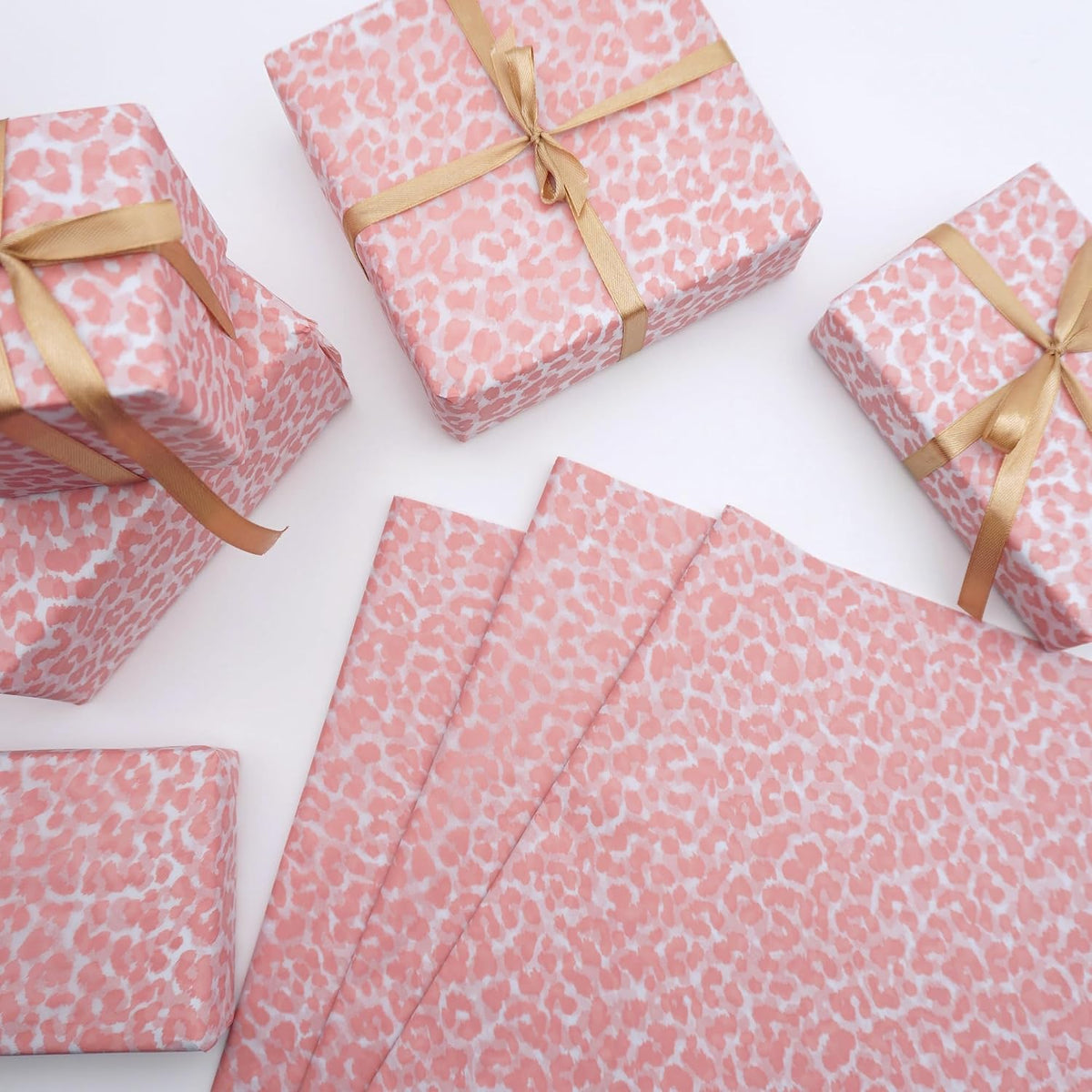 Pink Leopard Wrapping Paper 60 Sheets 20x14in uitable for Birthdays, Thanksgiving, Halloween, Christmas and Other Holidays and Party Gift Packaging. ﻿ (Pink)