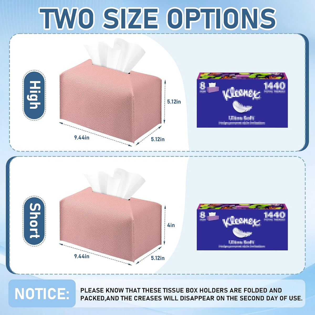 Long Tissue Box Cover (1, Pink, Medium)