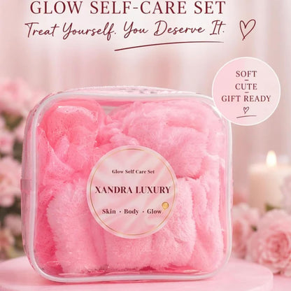 Pink Self Care Spa Gift Set for Women – Soft Girl Aesthetic Skincare Kit with Headband, Scrunchie, Bath Loofah & Cosmetic Bag – Cute Birthday, Teen Girl & Relaxation Gift