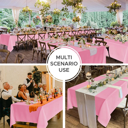 8 Pack Pink Tablecloths 60x102 Inch for 6 Ft Rectangle Tables