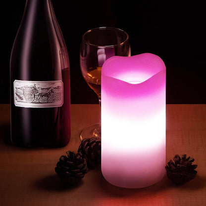 Valentines Day Decorations Flameless Candles with Romantic Pink Heart Projector Lights Battery Operated LED Candle with Remote and Timer