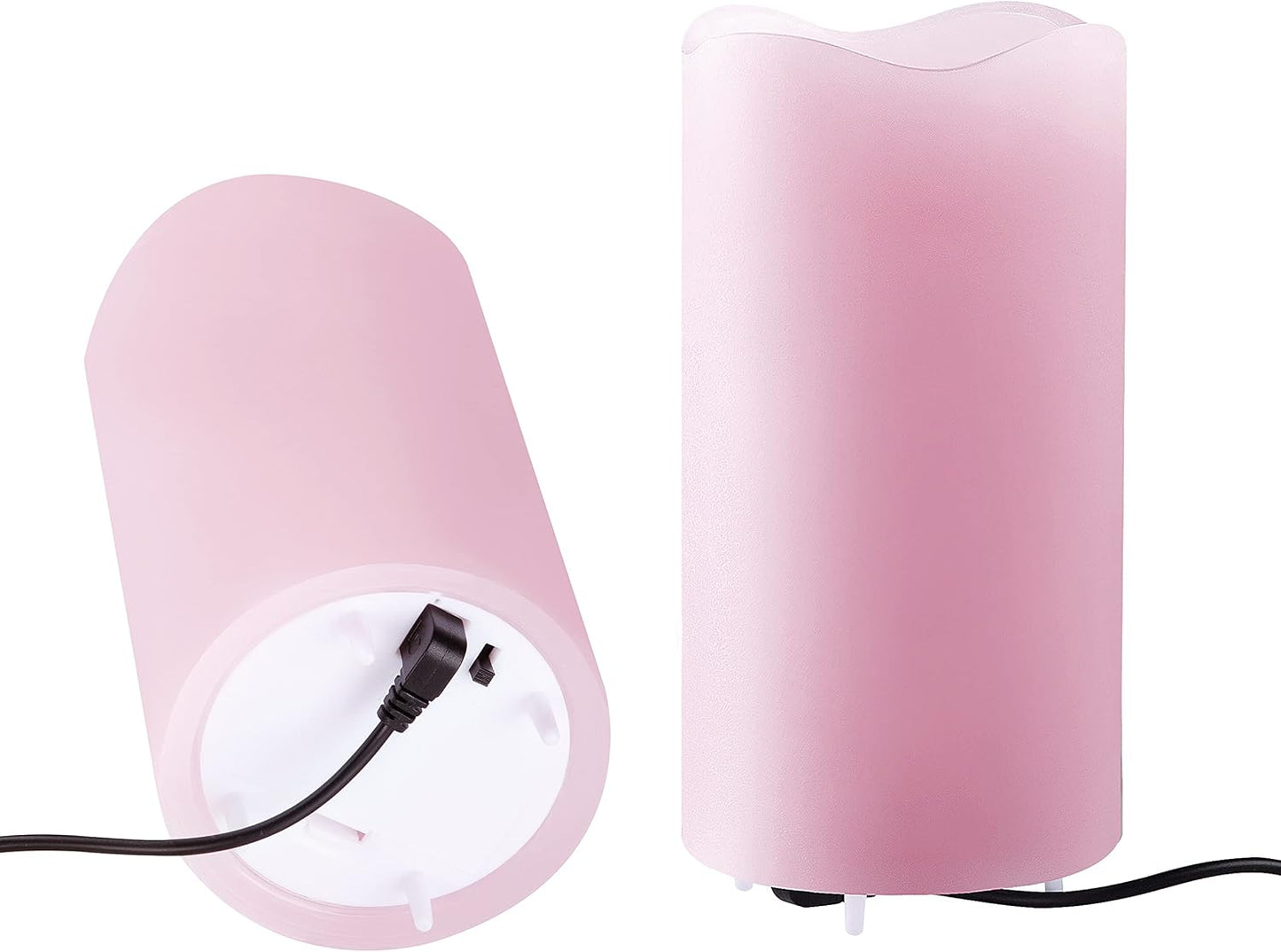 Valentines Day Decorations Flameless Candles with Romantic Pink Heart Projector Lights Battery Operated LED Candle with Remote and Timer