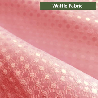 Modern Pink Shower Curtain Waffle Textured Fabric Shower Curtains for Bathroom Farmhouse Fabric Bath Curtain Set with Hooks 72x72 Inch