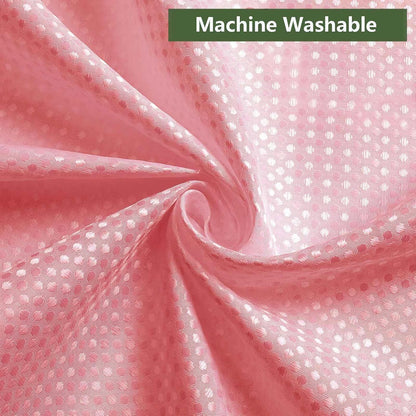 Modern Pink Shower Curtain Waffle Textured Fabric Shower Curtains for Bathroom Farmhouse Fabric Bath Curtain Set with Hooks 72x72 Inch