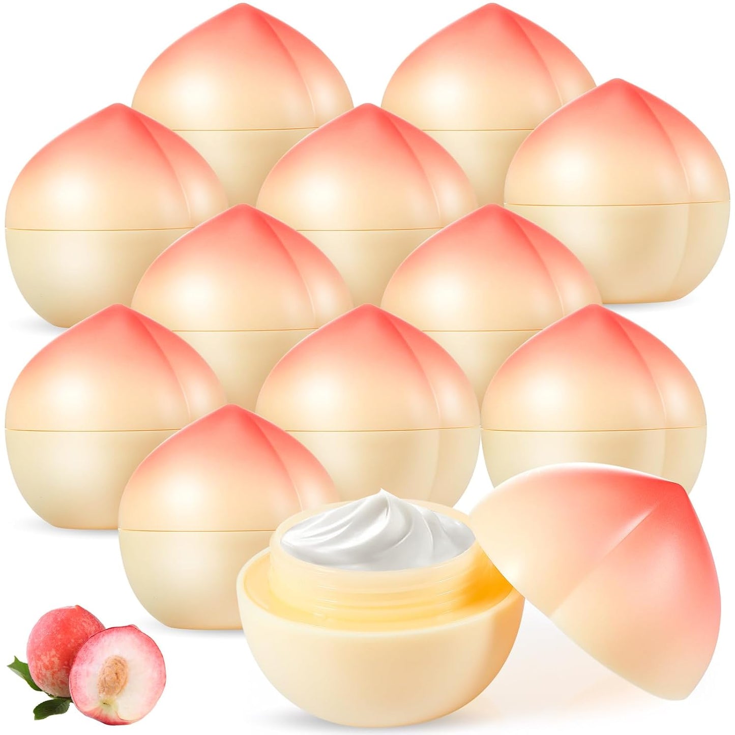 12 Pack Peach Hand Cream Set for Women, Cute Fruit Lotion, Peach Themed Gifts, Party Favors, Bulk Hand Lotions
