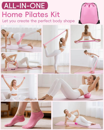 Pilates Kit for Home, Women Beginners Workout Essentials Set