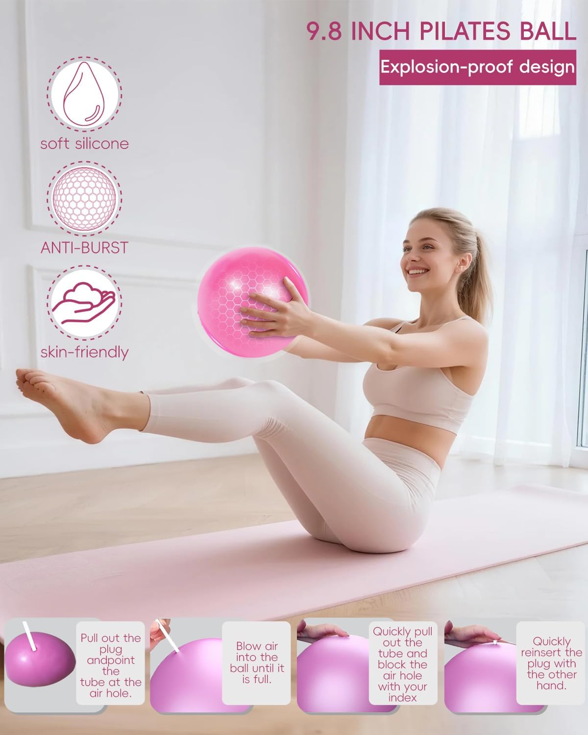 Pilates Kit for Home, Women Beginners Workout Essentials Set