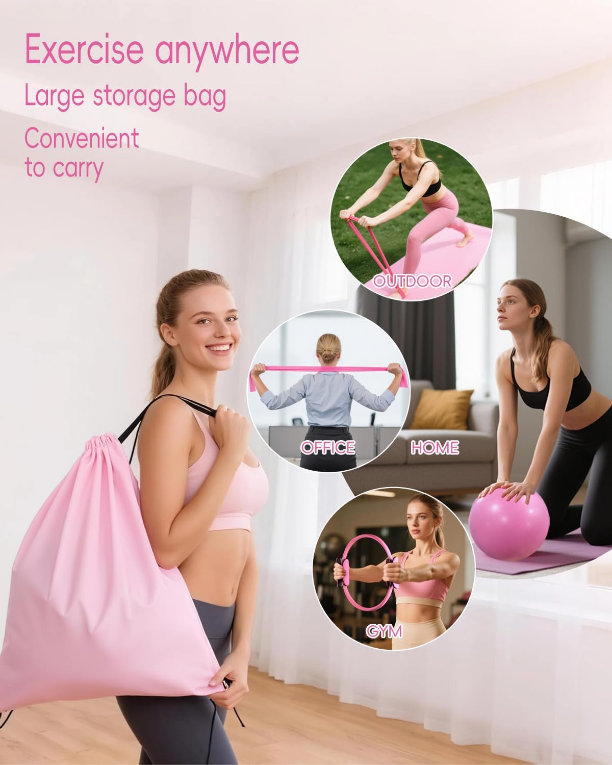 Pilates Kit for Home, Women Beginners Workout Essentials Set