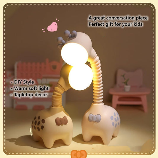 Giraffe Night Light USB Rechargeable Nursery Light Bedside Sleeping Light for Child Kids Students Birthday Party Gift Home Decor (Pink)