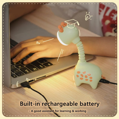 Giraffe Night Light USB Rechargeable Nursery Light Bedside Sleeping Light for Child Kids Students Birthday Party Gift Home Decor (Pink)