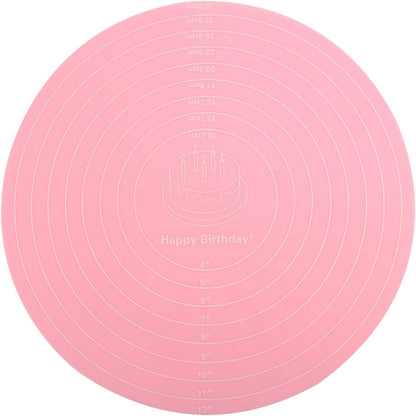 Dough Mat, Silicone Pastry Mat, Kneading Mat, With Measurements, for Making Cakes, Cookies, Macarons Bread and Pastry, 11.81x11.81x0.04 inch, Pink