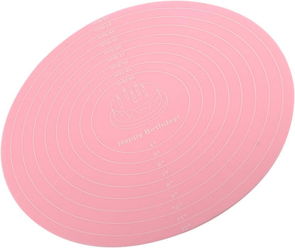Dough Mat, Silicone Pastry Mat, Kneading Mat, With Measurements, for Making Cakes, Cookies, Macarons Bread and Pastry, 11.81x11.81x0.04 inch, Pink