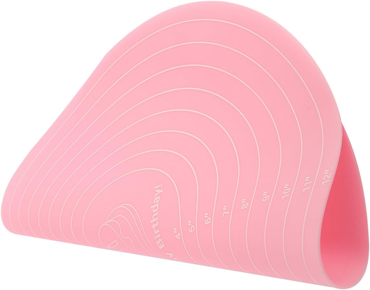 Dough Mat, Silicone Pastry Mat, Kneading Mat, With Measurements, for Making Cakes, Cookies, Macarons Bread and Pastry, 11.81x11.81x0.04 inch, Pink