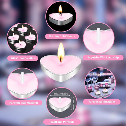 100 Sets Wedding Favors for Guests Bulk,Heart Candles