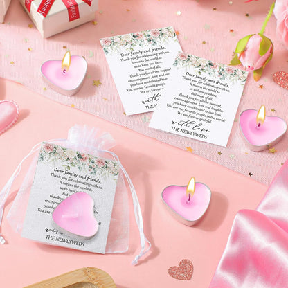 100 Sets Wedding Favors for Guests Bulk,Heart Candles