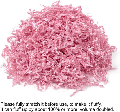 1/2 LB Crinkle Paper Filler Light Pink Shredded Paper for Gift Box