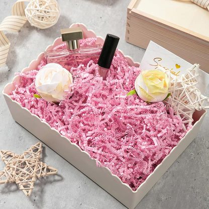 1/2 LB Crinkle Paper Filler Light Pink Shredded Paper for Gift Box