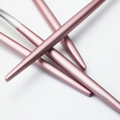 18/10 Stainless Steel Butter Knife, Set of 6, Butter Spreader,Serve Your Butter, Breakfast Spreads,Cheese and Condiments. Dishwasher Safe (Pink silver)