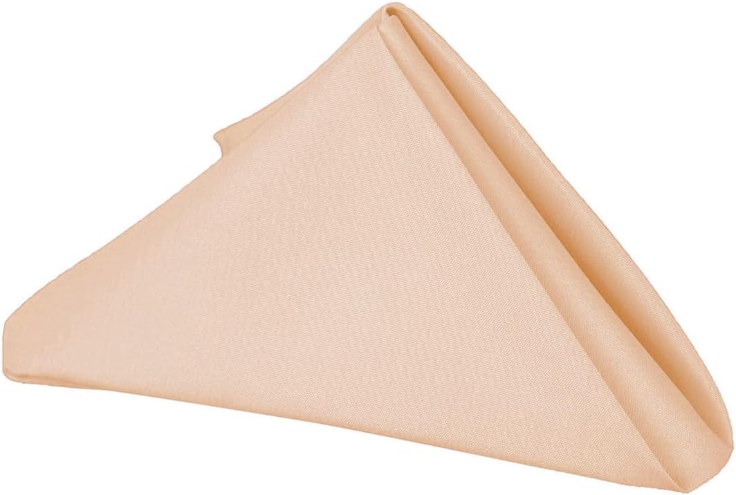 Peach Cloth Napkins Set of 12-20x20 Inch Dinner Napkins Washable Polyester Fabric Cloth for Hotel, Restaurant, Wedding and Party
