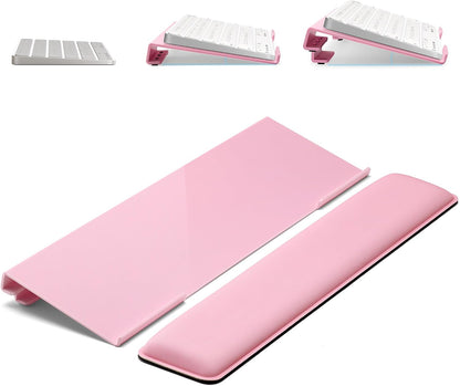 Adjustable Computer Keyboard Stand for Desktop, Keyboard Wrist Rest(Pink)