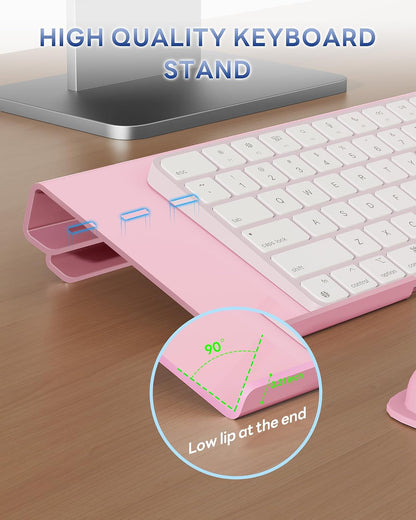 Adjustable Computer Keyboard Stand for Desktop, Keyboard Wrist Rest(Pink)