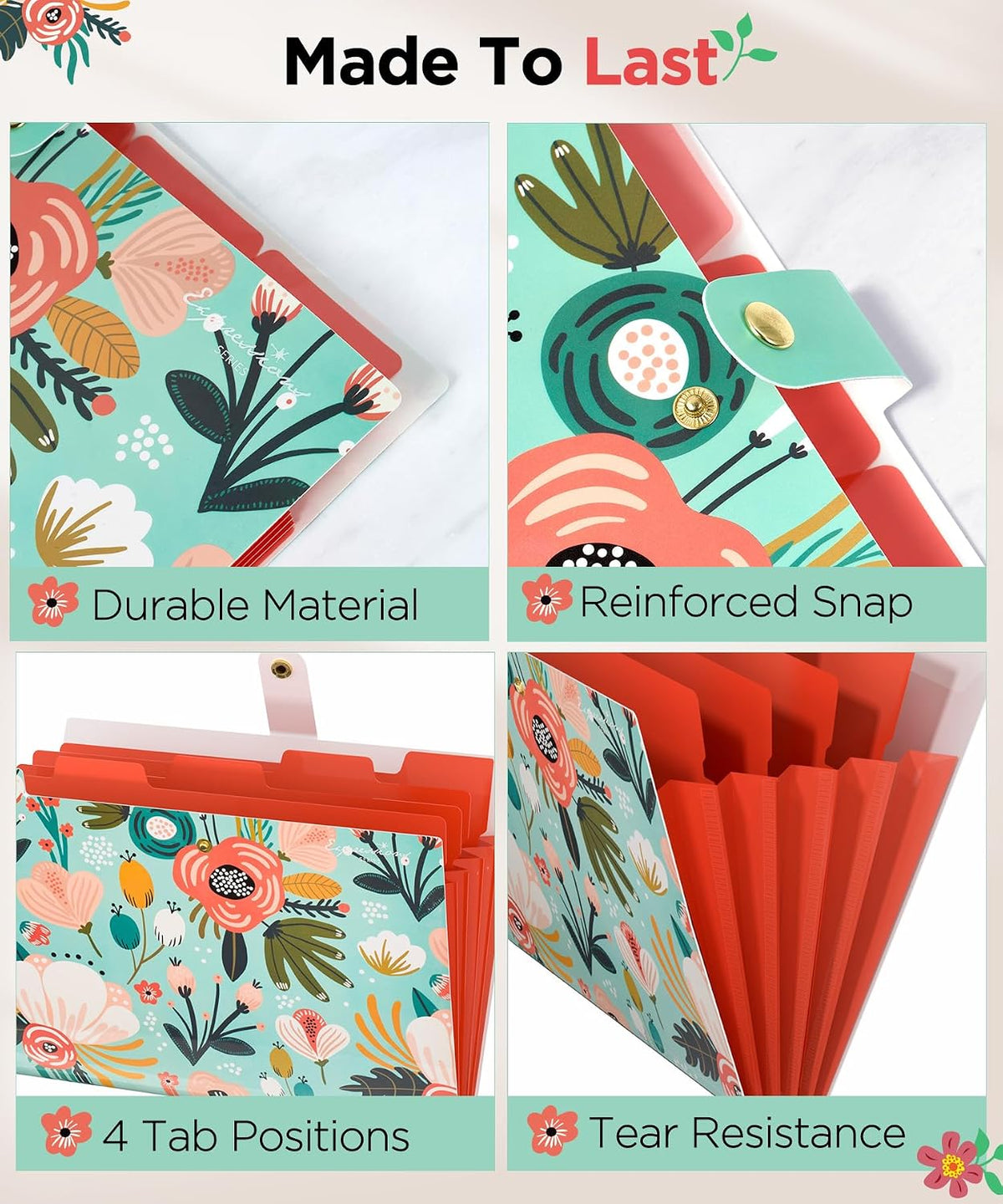 File Folders Organizer, Folders with 5 Pockets, Folders for Documents