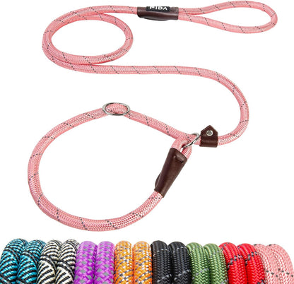 Durable Slip Lead Dog Leash, 6 FT x 1/2" Dog Training Leash, Pink