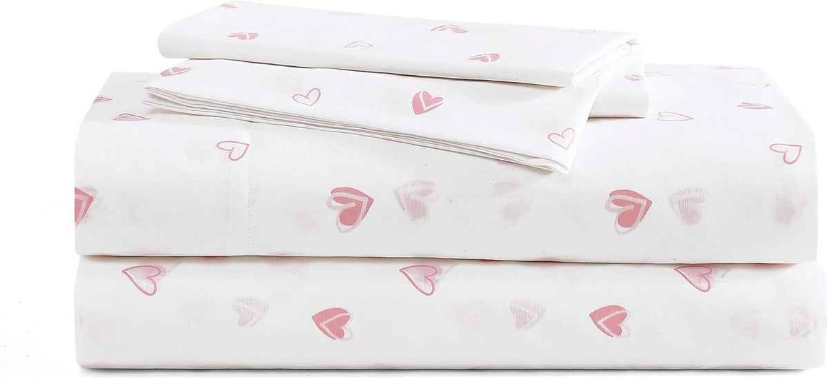 Twin Sheet Set with Fitted Sheet & Pillowcases, Cotton