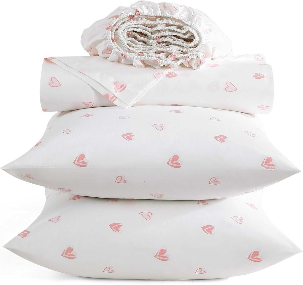 Twin Sheet Set with Fitted Sheet & Pillowcases, Cotton