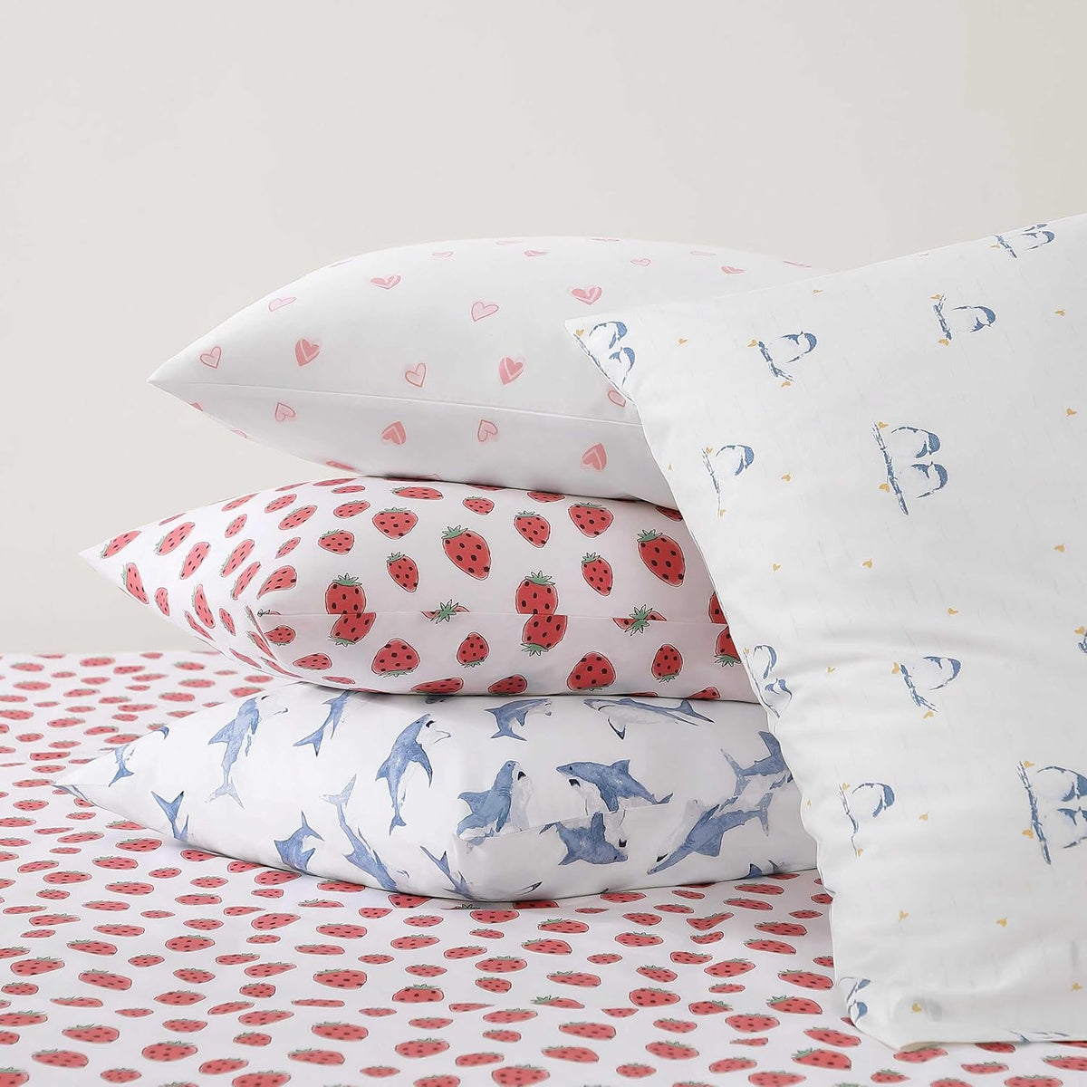 Twin Sheet Set with Fitted Sheet & Pillowcases, Cotton