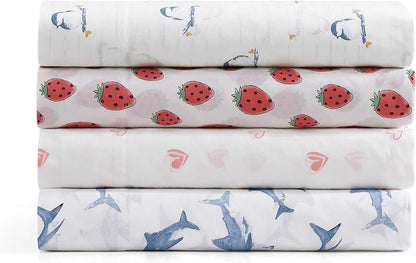 Twin Sheet Set with Fitted Sheet & Pillowcases, Cotton