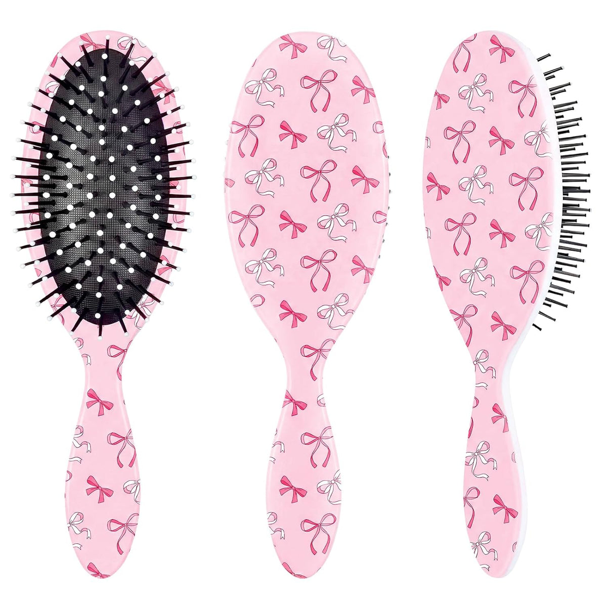 Girls Hair Brush for Women, Hair Brushes Girls Brush Pink Bow Detangling Brush for Curly Hair Pain-Free Girl Hairbrush Kids