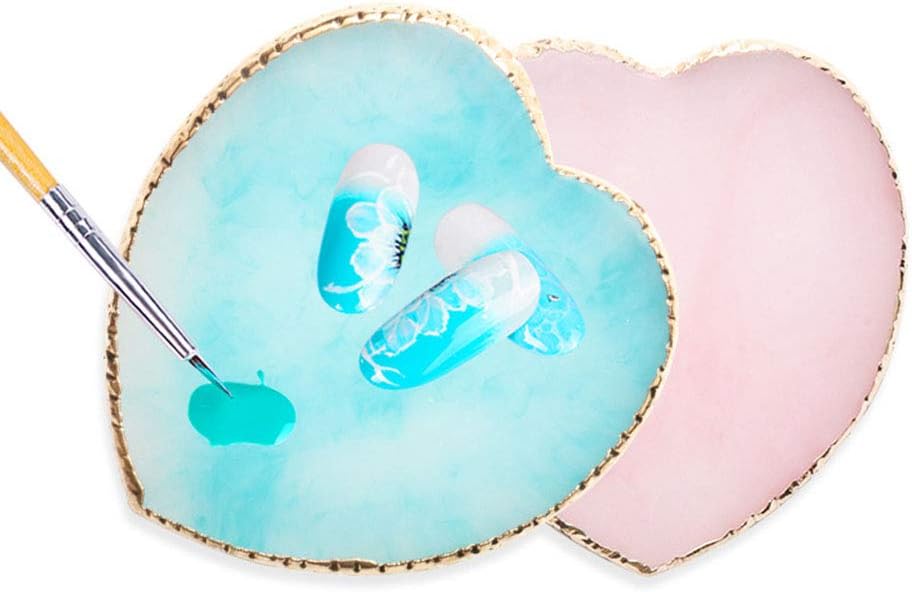 9cm Coasters Perfect Table Accessories/Nail Polish Mixing Palette, Tableware Cup Mat Decoration for Home Wedding Pink Resin Drinks Coasters Bar Coasters DIY Nail Art Display