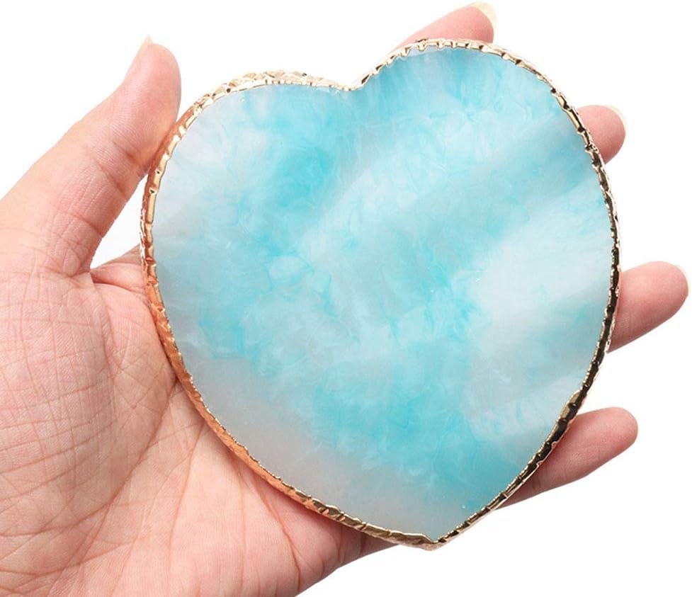 9cm Coasters Perfect Table Accessories/Nail Polish Mixing Palette, Tableware Cup Mat Decoration for Home Wedding Pink Resin Drinks Coasters Bar Coasters DIY Nail Art Display