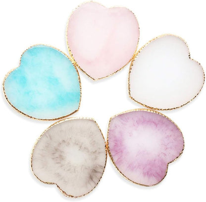 9cm Coasters Perfect Table Accessories/Nail Polish Mixing Palette, Tableware Cup Mat Decoration for Home Wedding Pink Resin Drinks Coasters Bar Coasters DIY Nail Art Display