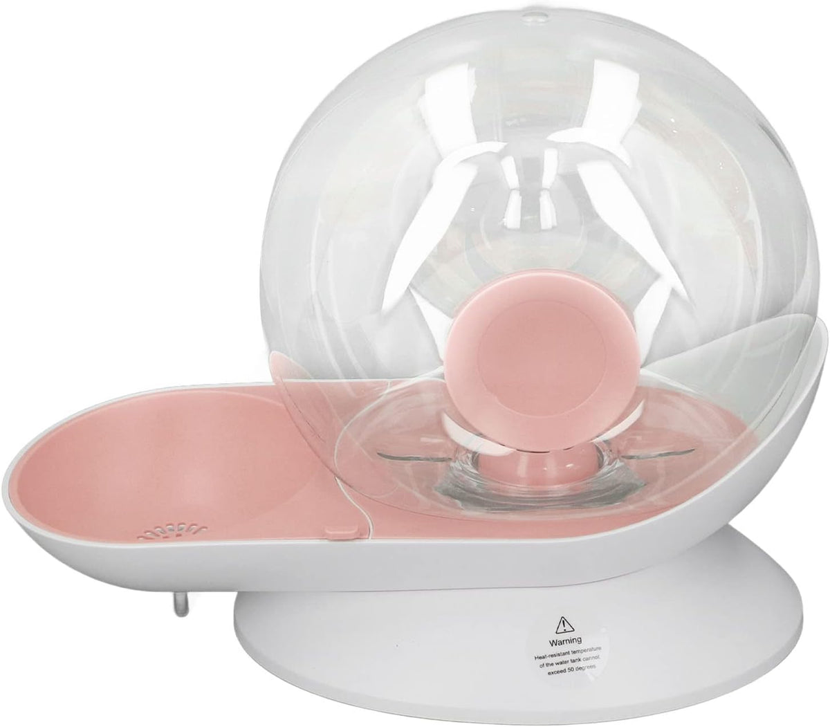 Pet Water Dispenser Snail Shape Automatic Transparent 2.8L Large Capacity Drinking Fountain for Dogs Cats (Pink)