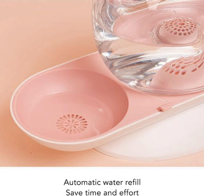 Pet Water Dispenser Snail Shape Automatic Transparent 2.8L Large Capacity Drinking Fountain for Dogs Cats (Pink)