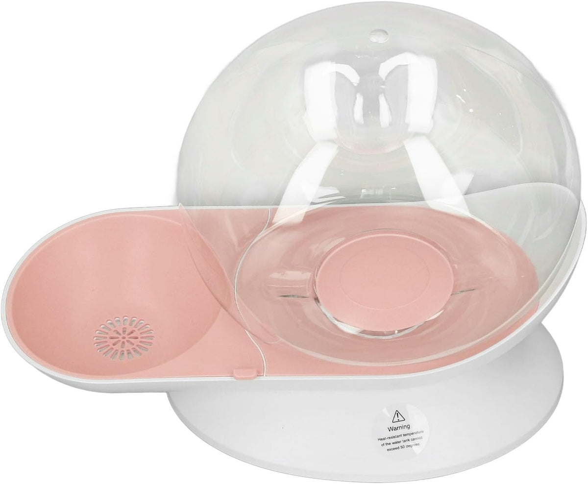Pet Water Dispenser Snail Shape Automatic Transparent 2.8L Large Capacity Drinking Fountain for Dogs Cats (Pink)