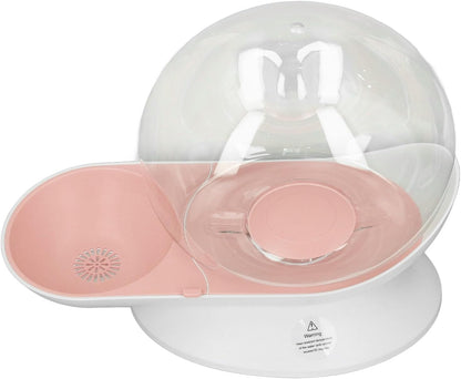 Pet Water Dispenser Snail Shape Automatic Transparent 2.8L Large Capacity Drinking Fountain for Dogs Cats (Pink)