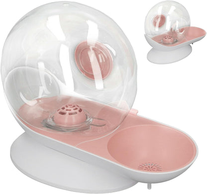 Pet Water Dispenser Snail Shape Automatic Transparent 2.8L Large Capacity Drinking Fountain for Dogs Cats (Pink)