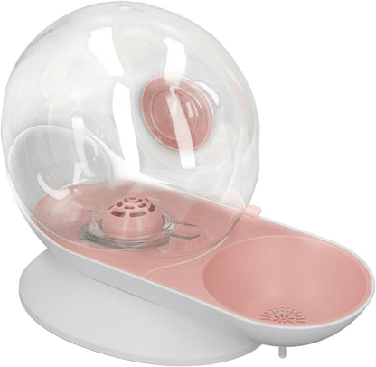 Pet Water Dispenser Snail Shape Automatic Transparent 2.8L Large Capacity Drinking Fountain for Dogs Cats (Pink)