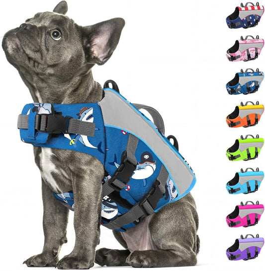 Dog Life Jacket, High Flotation Small Dog Life Vest for Swimming