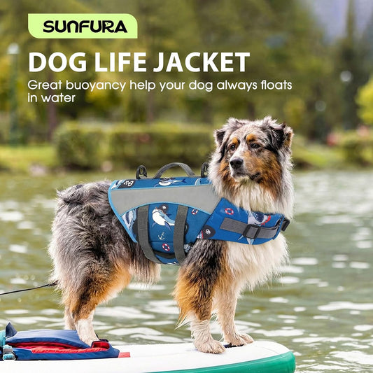 Dog Life Jacket, High Flotation Small Dog Life Vest for Swimming
