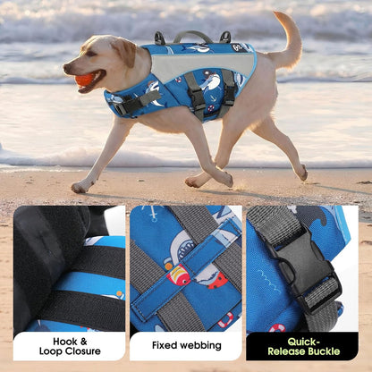 Dog Life Jacket, High Flotation Small Dog Life Vest for Swimming