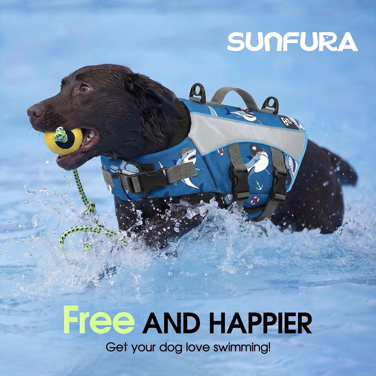 Dog Life Jacket, High Flotation Small Dog Life Vest for Swimming