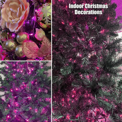 Christmas Lights 100 Count Pink Christmas Tree String Lights with White Wire for Outdoor Indoor Christmas Decorations Wedding Decorations Valentines Day Decor,UL Certified (21feet)